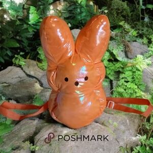 Shiny Orange Peep Bunny Backpack Purse
